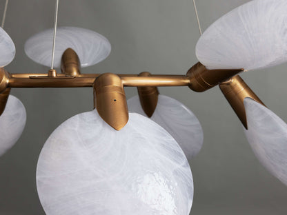 Rippled Glass Petal LED Chandelier