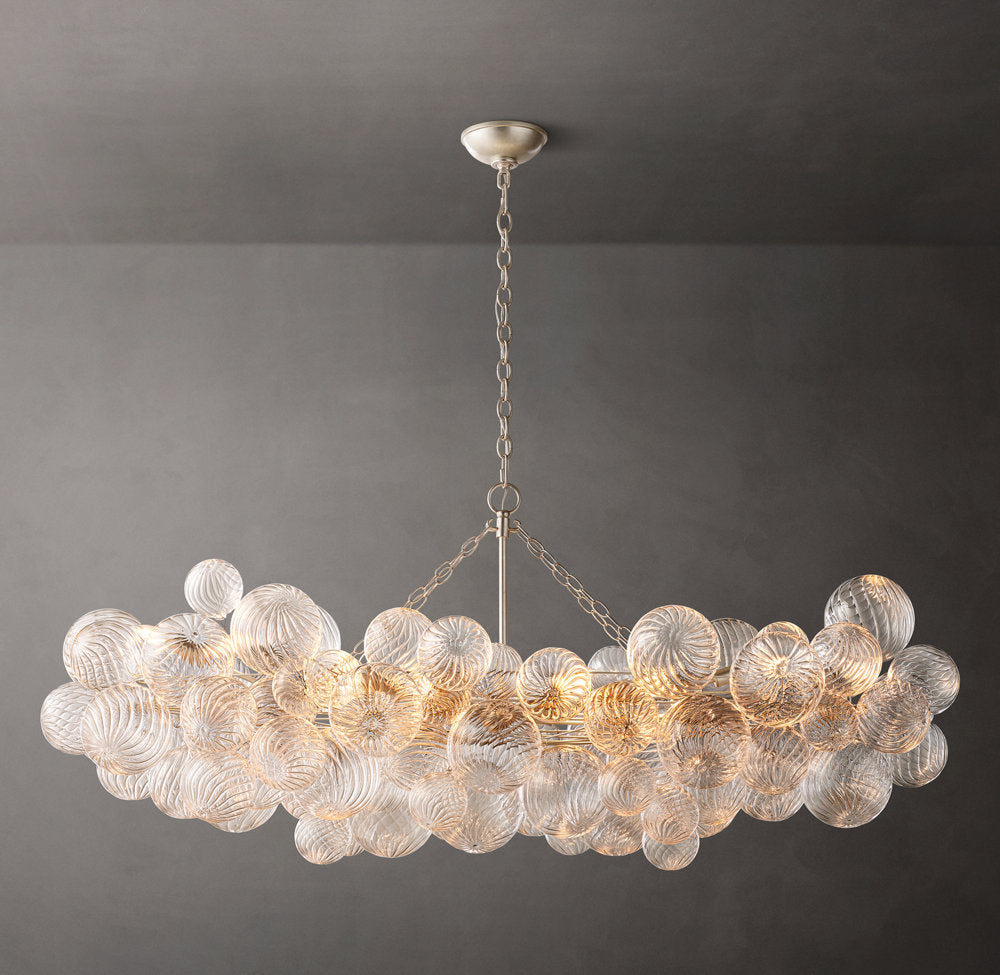 Rippled Orb Linear Chandelier