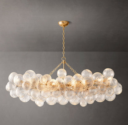 Rippled Orb Linear Chandelier