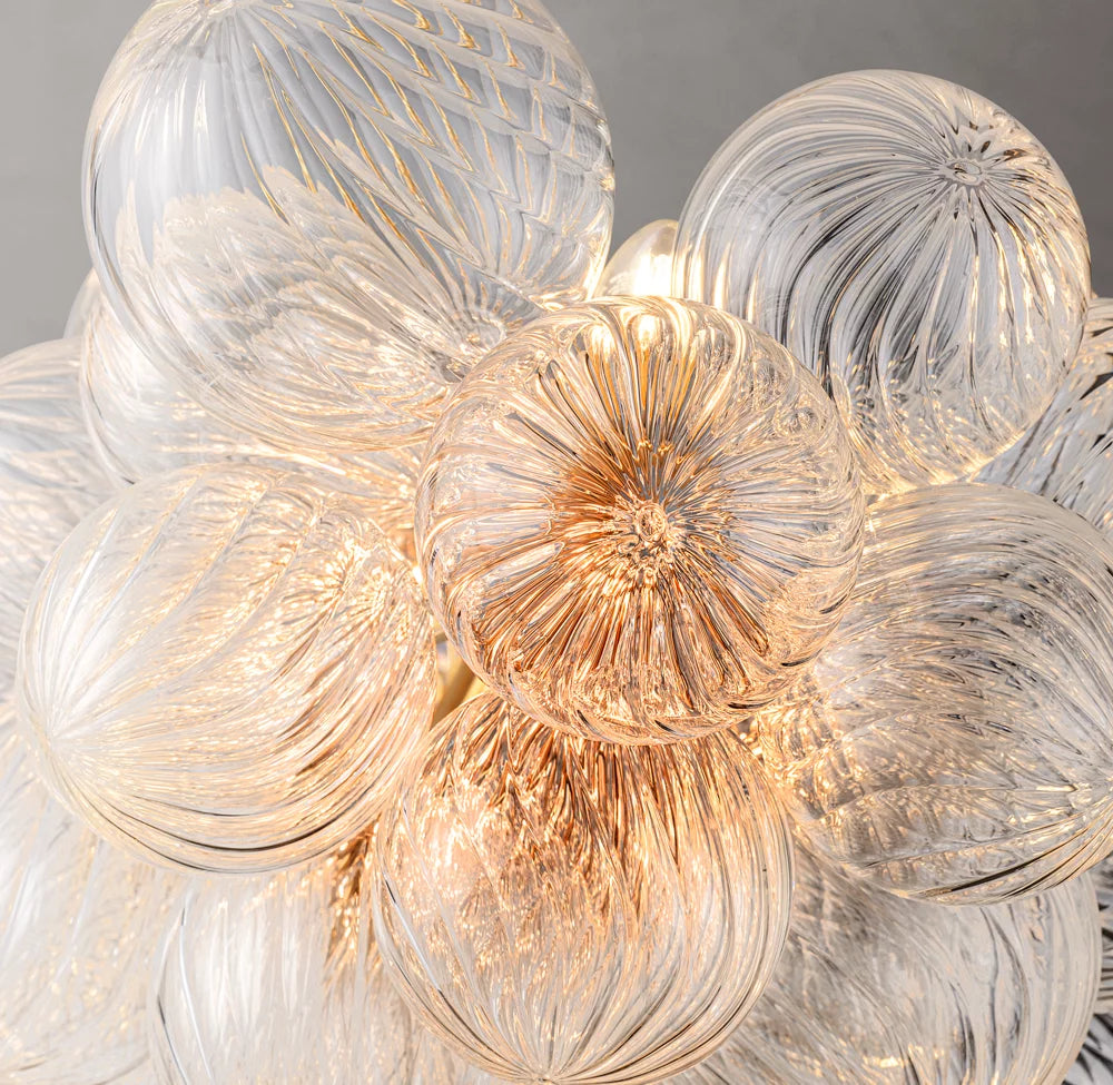 Rippled Orb Linear Chandelier