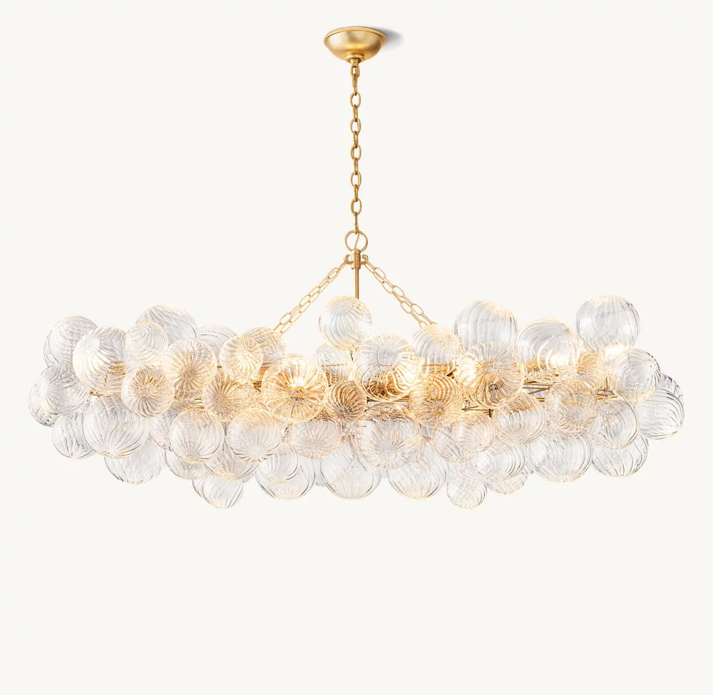 Rippled Orb Linear Chandelier