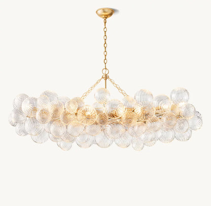 Rippled Orb Linear Chandelier
