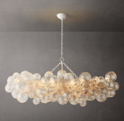 Rippled Orb Linear Chandelier