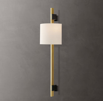 Riveted Brass Linen Column Sconce