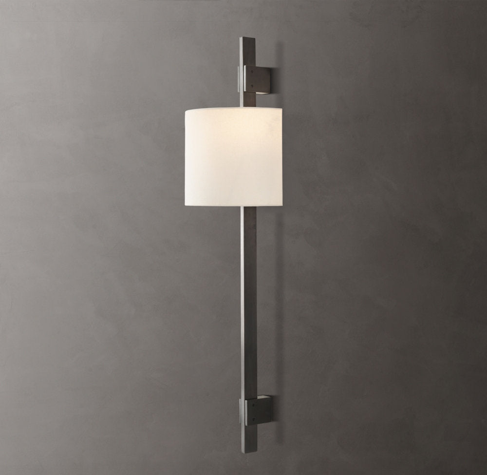 Riveted Brass Linen Column Sconce