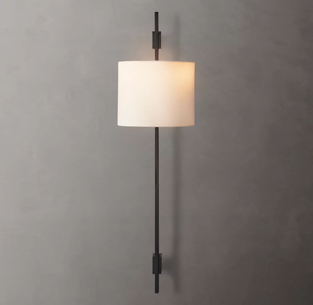 Riveted Brass Linen Column Sconce
