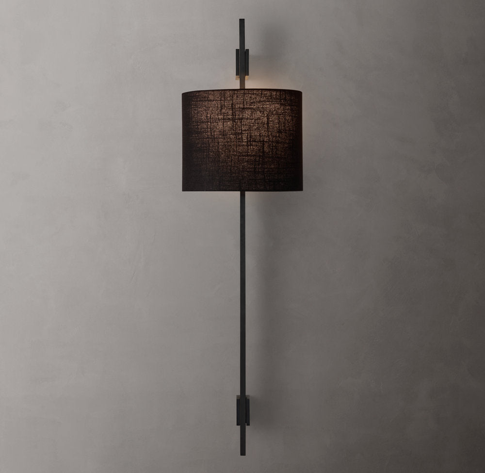 Riveted Brass Linen Column Sconce