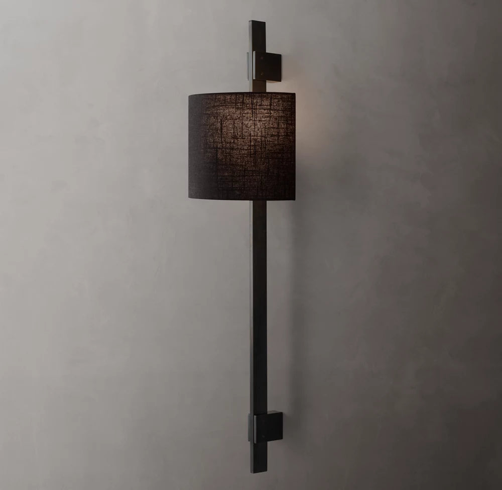 Riveted Brass Linen Column Sconce
