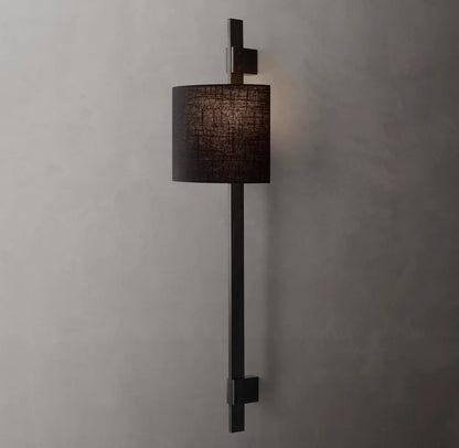 Riveted Brass Linen Column Sconce