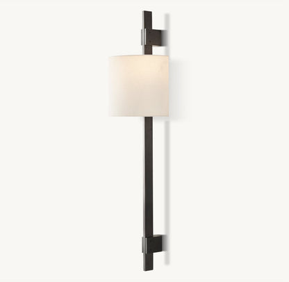 Riveted Brass Linen Column Sconce