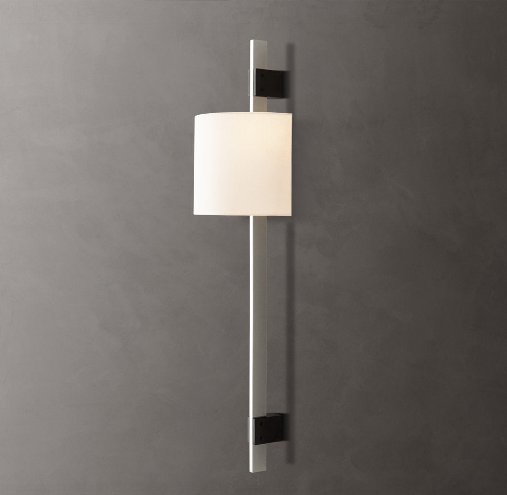 Riveted Brass Linen Column Sconce