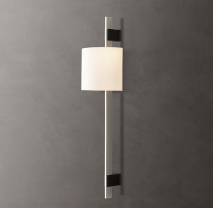 Riveted Brass Linen Column Sconce