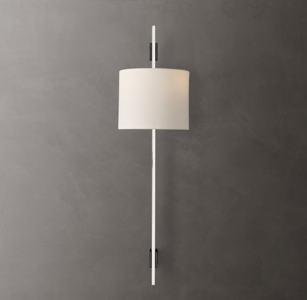Riveted Brass Linen Column Sconce