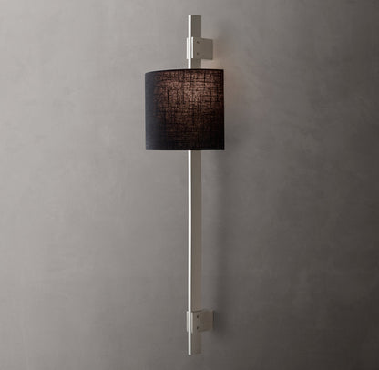 Riveted Brass Linen Column Sconce