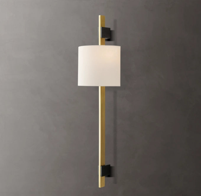 Riveted Brass Linen Column Sconce