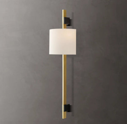 Riveted Brass Linen Column Sconce