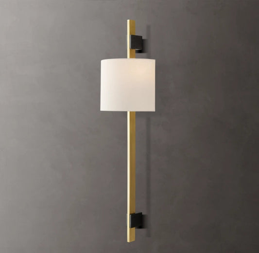 Riveted Brass Linen Column Sconce