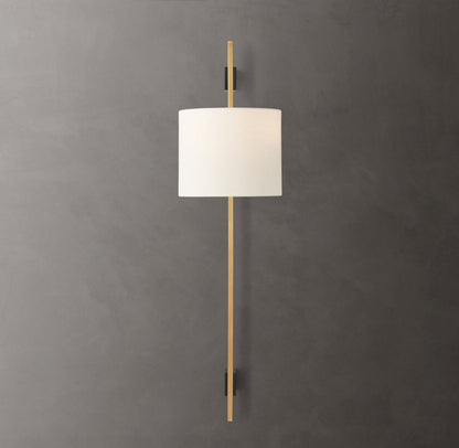 Riveted Brass Linen Column Sconce