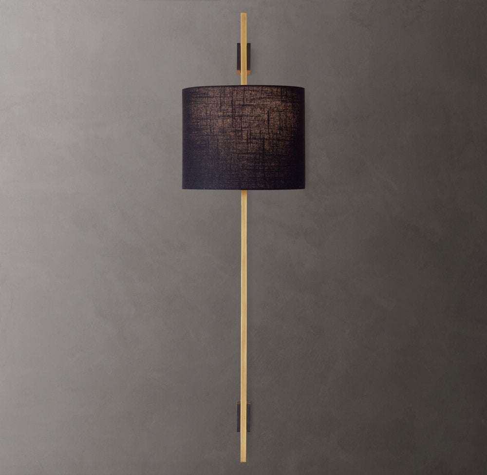 Riveted Brass Linen Column Sconce