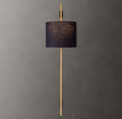 Riveted Brass Linen Column Sconce