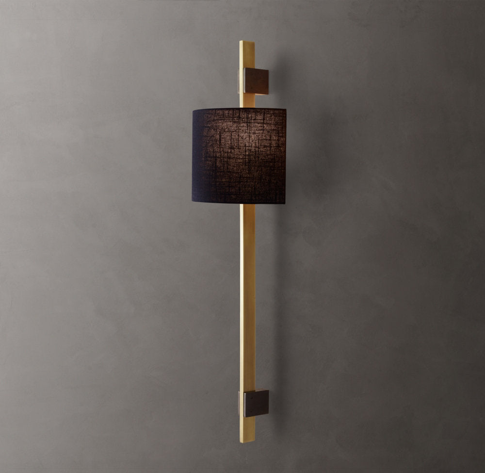 Riveted Brass Linen Column Sconce