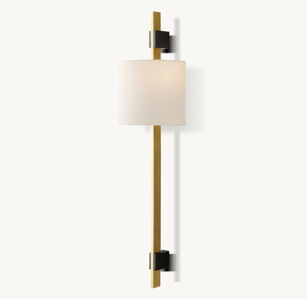 Riveted Brass Linen Column Sconce