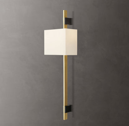 Riveted Brass Rectangular Shade Sconce