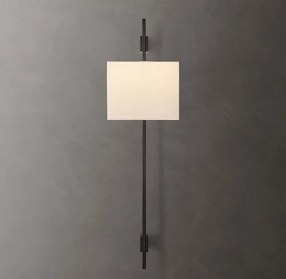 Riveted Brass Rectangular Shade Sconce