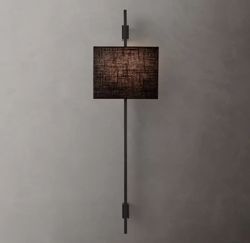 Riveted Brass Rectangular Shade Sconce