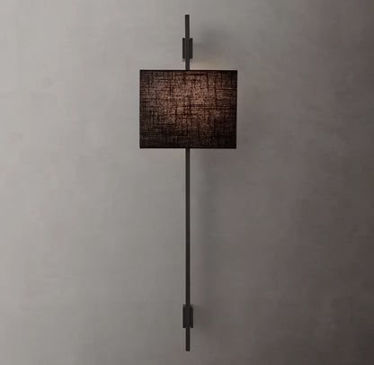 Riveted Brass Rectangular Shade Sconce