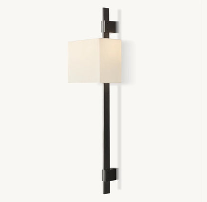 Riveted Brass Rectangular Shade Sconce