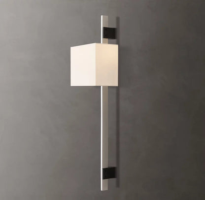Riveted Brass Rectangular Shade Sconce