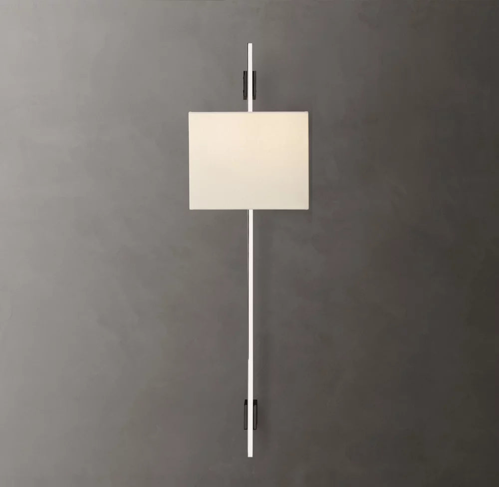 Riveted Brass Rectangular Shade Sconce