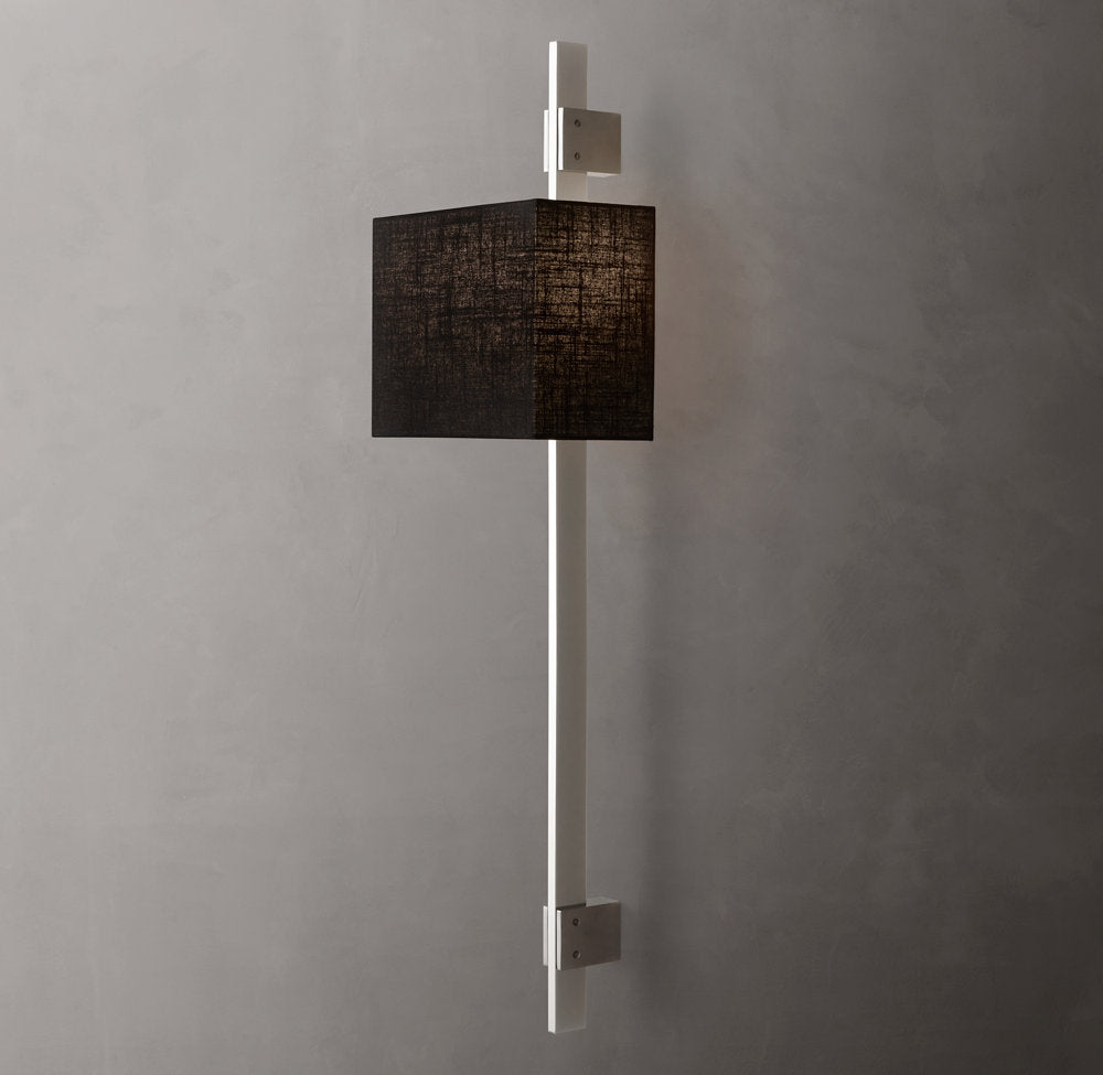 Riveted Brass Rectangular Shade Sconce