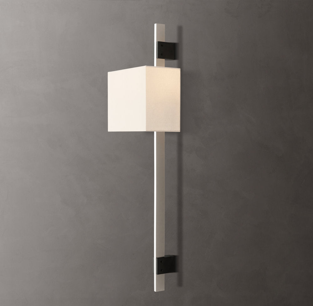 Riveted Brass Rectangular Shade Sconce