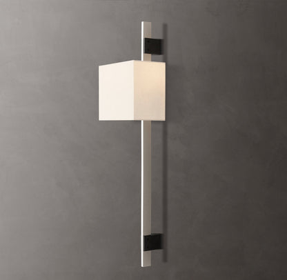 Riveted Brass Rectangular Shade Sconce