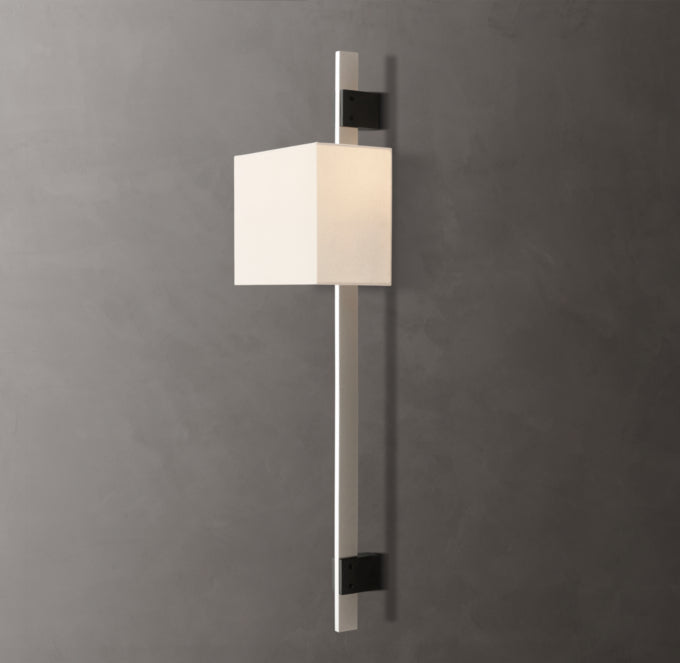 Riveted Brass Rectangular Shade Sconce