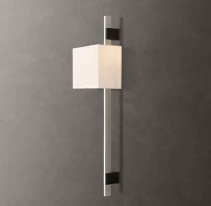 Riveted Brass Rectangular Shade Sconce