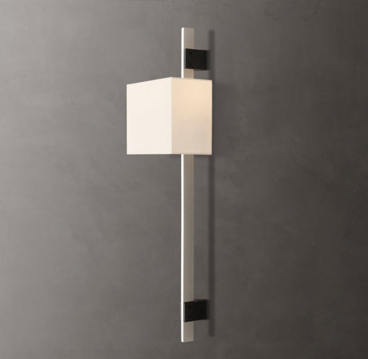 Riveted Brass Rectangular Shade Sconce