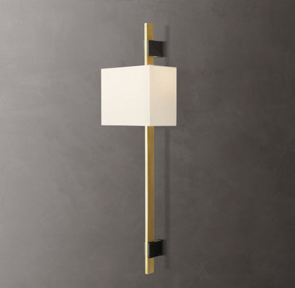 Riveted Brass Rectangular Shade Sconce