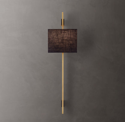 Riveted Brass Rectangular Shade Sconce
