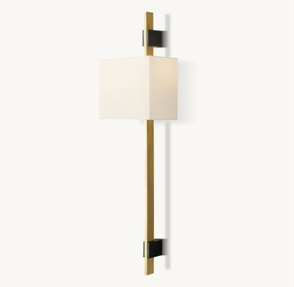 Riveted Brass Rectangular Shade Sconce