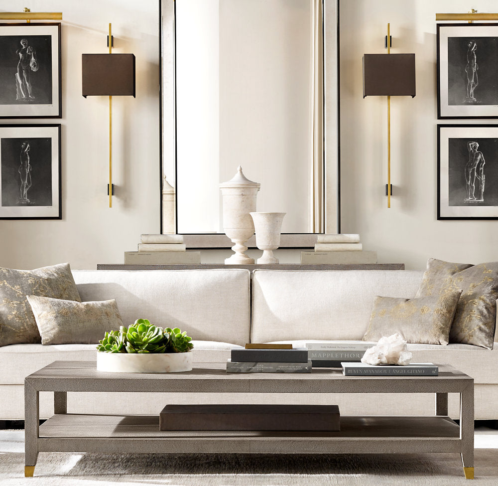 Riveted Brass Rectangular Shade Sconce