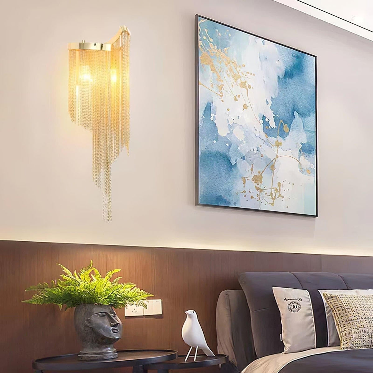 Silvara Chain Tassel Wall Light