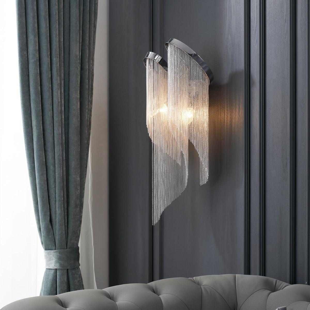 Silvara Chain Tassel Wall Light