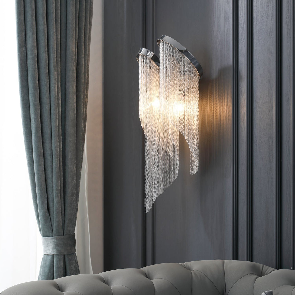 Silvara Chain Tassel Wall Light