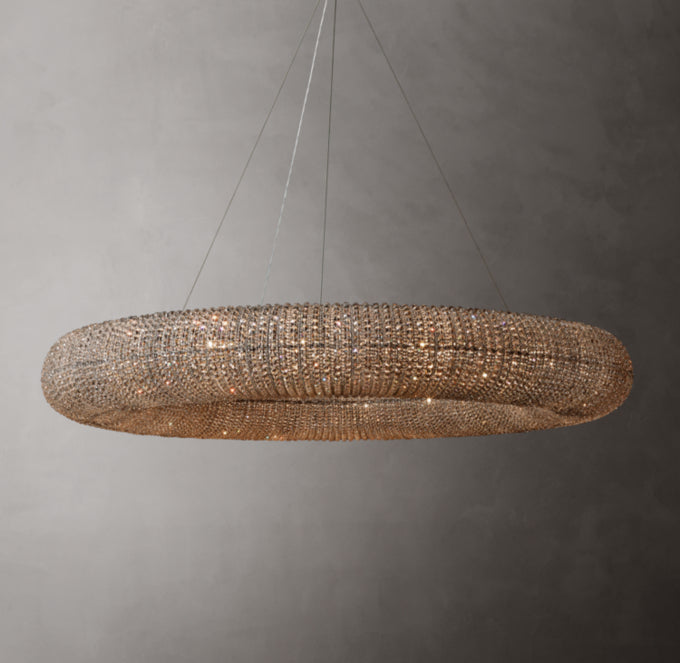 Smoke Crystal Garland Halo Chandelier