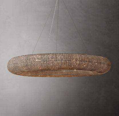 Smoke Crystal Garland Halo Chandelier