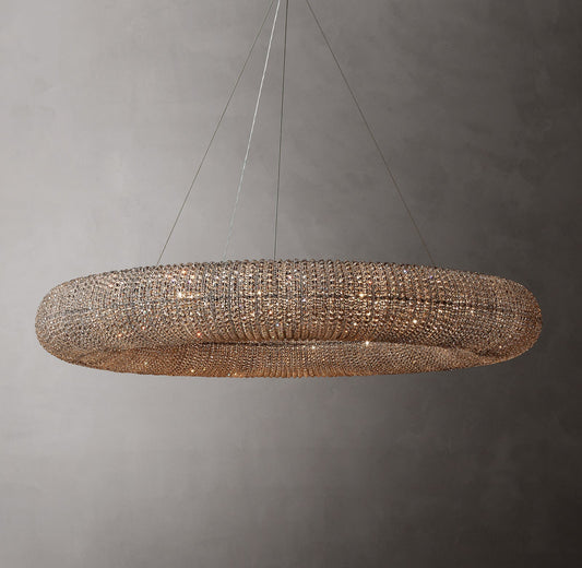 Smoke Crystal Garland Halo Chandelier