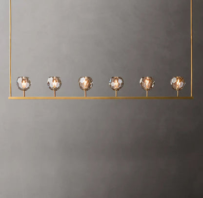 Smoke Crystal Sphere Beam Chandelier